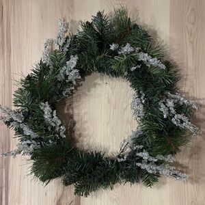 Elegant Green and Silver Holiday Wreath
